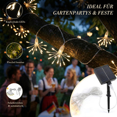 Salcar LED Solar Feuerwerk Lichterkette Außen – 75 LEDs, 8 Modi, Warmweiß Garten- & Weihnachtsdeko