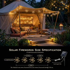 Salcar LED Solar Feuerwerk Lichterkette Außen – 75 LEDs, 8 Modi, Warmweiß Garten- & Weihnachtsdeko