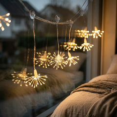 Salcar LED Feuerwerk Lichterkette Warmweiß – 45 / 90 LEDs, 3D Leuchtstäbe, 3 & 6 Stränge, batteriebetrieben, Fenster & Deko