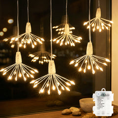Salcar LED Feuerwerk Lichterkette Warmweiß – 45 / 90 LEDs, 3D Leuchtstäbe, 3 & 6 Stränge, batteriebetrieben, Fenster & Deko