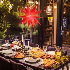 Salcar LED Papierstern 60 cm – Beleuchteter 3D Weihnachtsstern mit 18 Spitzen, Warmweiß, Hängende Weihnachtsdeko für Fenster & Innenbereich