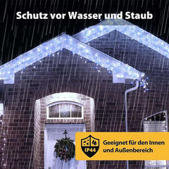 Salcar 2m/5 m / 10 m LED Eisregen Lichterkette, 80/ 200 / 400 LEDs, 31V GS-zertifizierte Stromversorgung Salcar
