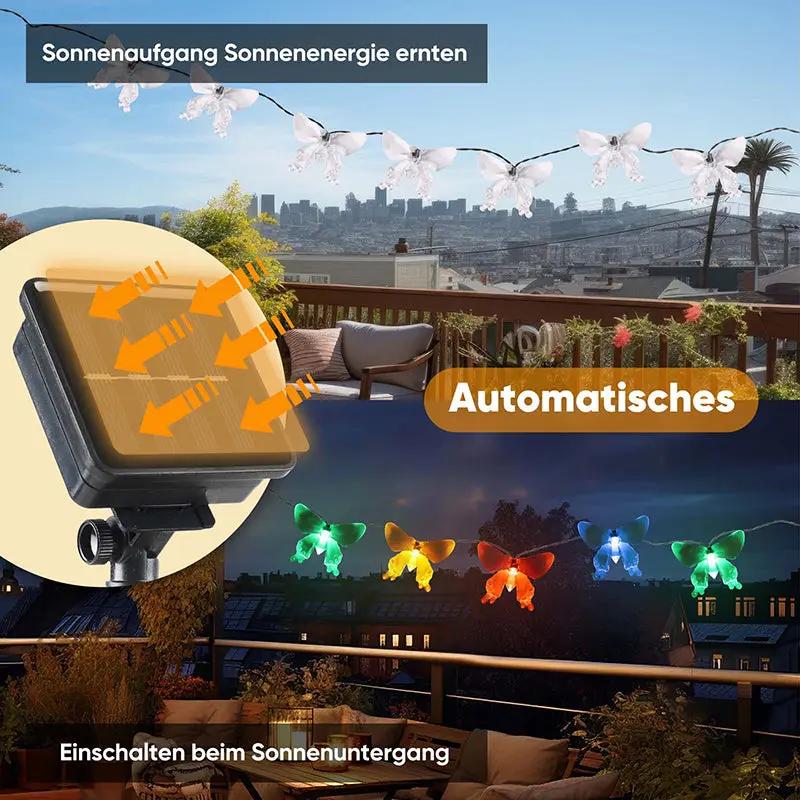Salcar 5 m / 10m LED Solar Schmetterling Lichterkette, 20 / 50 LEDs Salcar