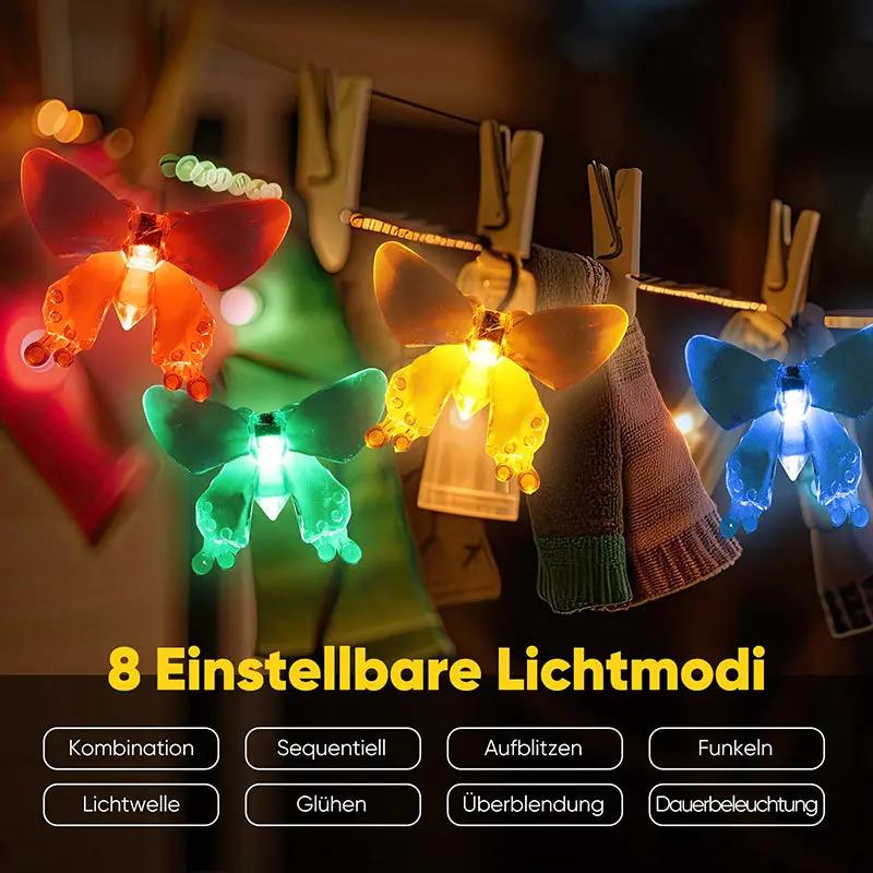 Salcar 5 m / 10m LED Solar Schmetterling Lichterkette, 20 / 50 LEDs Salcar