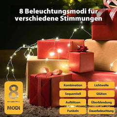 Salcar 20 m LED Micro Lichterkette, 200 LEDs, 4,5V GS zertifizierte Stromversorgung Sekey