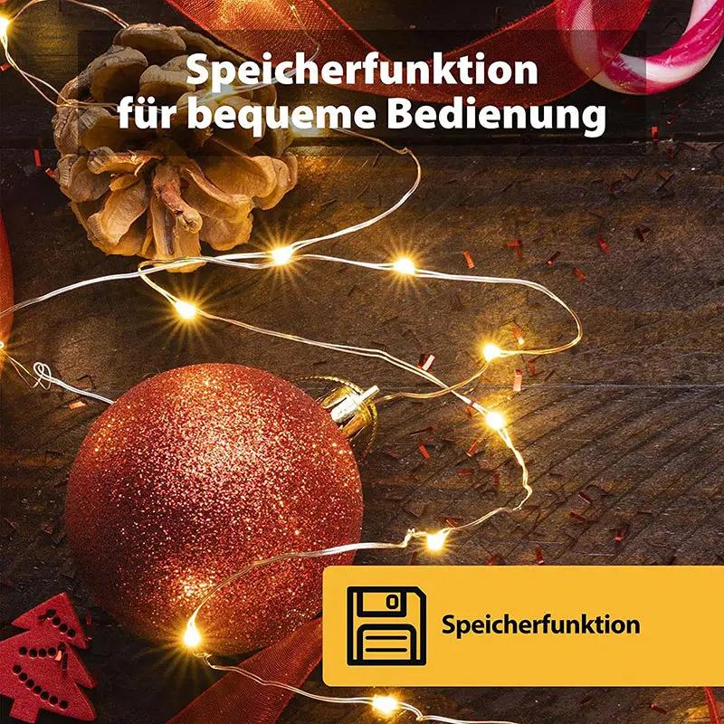 Salcar 20 m LED Micro Lichterkette, 200 LEDs, 4,5V GS zertifizierte Stromversorgung Sekey