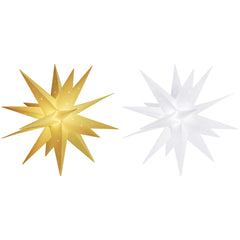 Salcar LED Papierstern 60 cm Weiß – Beleuchteter 3D Weihnachtsstern mit 18 Spitzen, Warmweißes Licht, Hängende Weihnachtsdeko für Fenster & Innenbereich