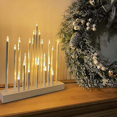 Salcar LED Adventsleuchter Stern – Batteriebetriebener Lichterbogen mit 20 LEDs, Warmweiß – Weihnachtsdeko für Fenster & Tisch Salcar