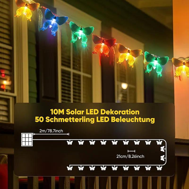 Salcar 5 m / 10m LED Solar Schmetterling Lichterkette, 20 / 50 LEDs Salcar