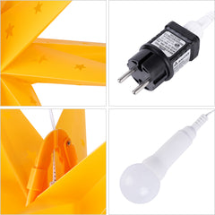Salcar LED Papierstern 60 cm – Beleuchteter 3D Weihnachtsstern Gelb mit 18 Spitzen, Warmweißes Licht, Hängende Weihnachtsdeko für Fenster & Innenbereich