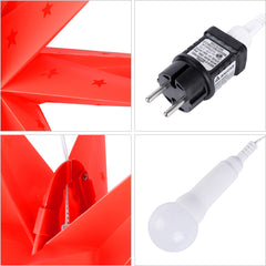 Salcar LED Papierstern 60 cm – Beleuchteter 3D Weihnachtsstern mit 18 Spitzen, Warmweiß, Hängende Weihnachtsdeko für Fenster & Innenbereich