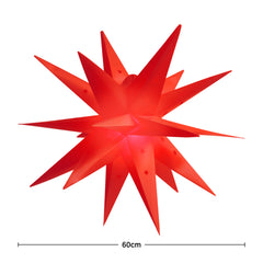 Salcar LED Papierstern 60 cm – Beleuchteter 3D Weihnachtsstern mit 18 Spitzen, Warmweiß, Hängende Weihnachtsdeko für Fenster & Innenbereich