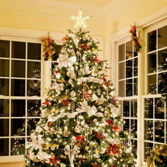 Salcar 3m LED Weihnachtsbaum-Lichterkette mit 10 Girlanden, Sternspitze & 360 LEDs – 8 Modi, Warmweiß, Sicher & Energiesparend Salcar
