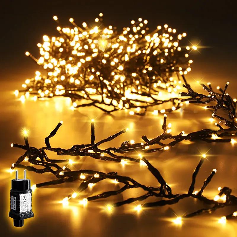 Salcar 2m/5m/10m/15m/20m LED Cluster Lichterkette, 200/500/1000/1500/2000 LEDs Salcar