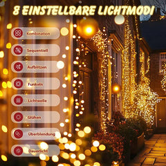 Salcar 2m/5m/10m/15m/20m LED Cluster Lichterkette, 200/500/1000/1500/2000 LEDs Salcar