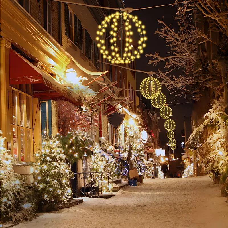 Salcar LED Weihnachtsbeleuchtung Außen 30 cm Kugel, 120 LEDs, Warmweiß, 8 Modi, Timer & Speicher, Wasserdicht, Hängende Lichter für Garten & Wohnzimmer Salcar