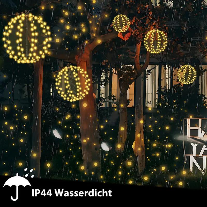 Salcar LED Weihnachtsbeleuchtung Außen 30 cm Kugel, 120 LEDs, Warmweiß, 8 Modi, Timer & Speicher, Wasserdicht, Hängende Lichter für Garten & Wohnzimmer Salcar