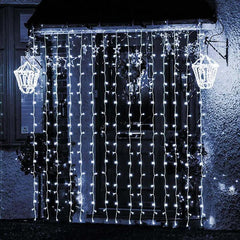 Salcar 3 x 3 m LED Lichtervorhang, 300 LEDs, 31V GS-zertifizierte Stromversorgung Salcar