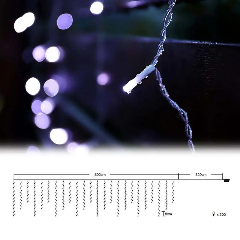 Salcar 2m/5 m / 10 m LED Eisregen Lichterkette, 80/ 200 / 400 LEDs, 31V GS-zertifizierte Stromversorgung Salcar