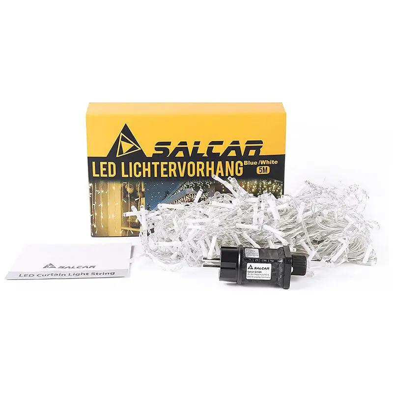 Salcar 2m/5 m / 10 m LED Eisregen Lichterkette, 80/ 200 / 400 LEDs, 31V GS-zertifizierte Stromversorgung Salcar