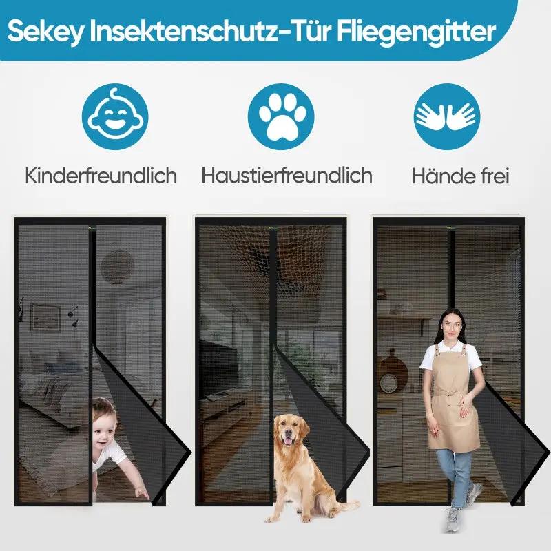 Sekey Kratzfest Magnet Fliegengitter, Breite nach Belieben zuschneidbar Sekey