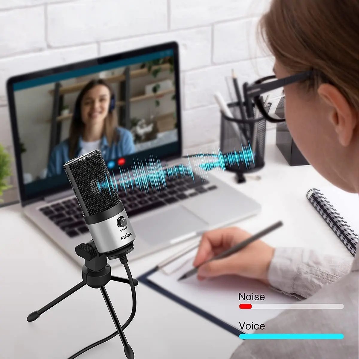 Fifine USB Kondensator Mikrofon mit Ständer, K669B Sekey