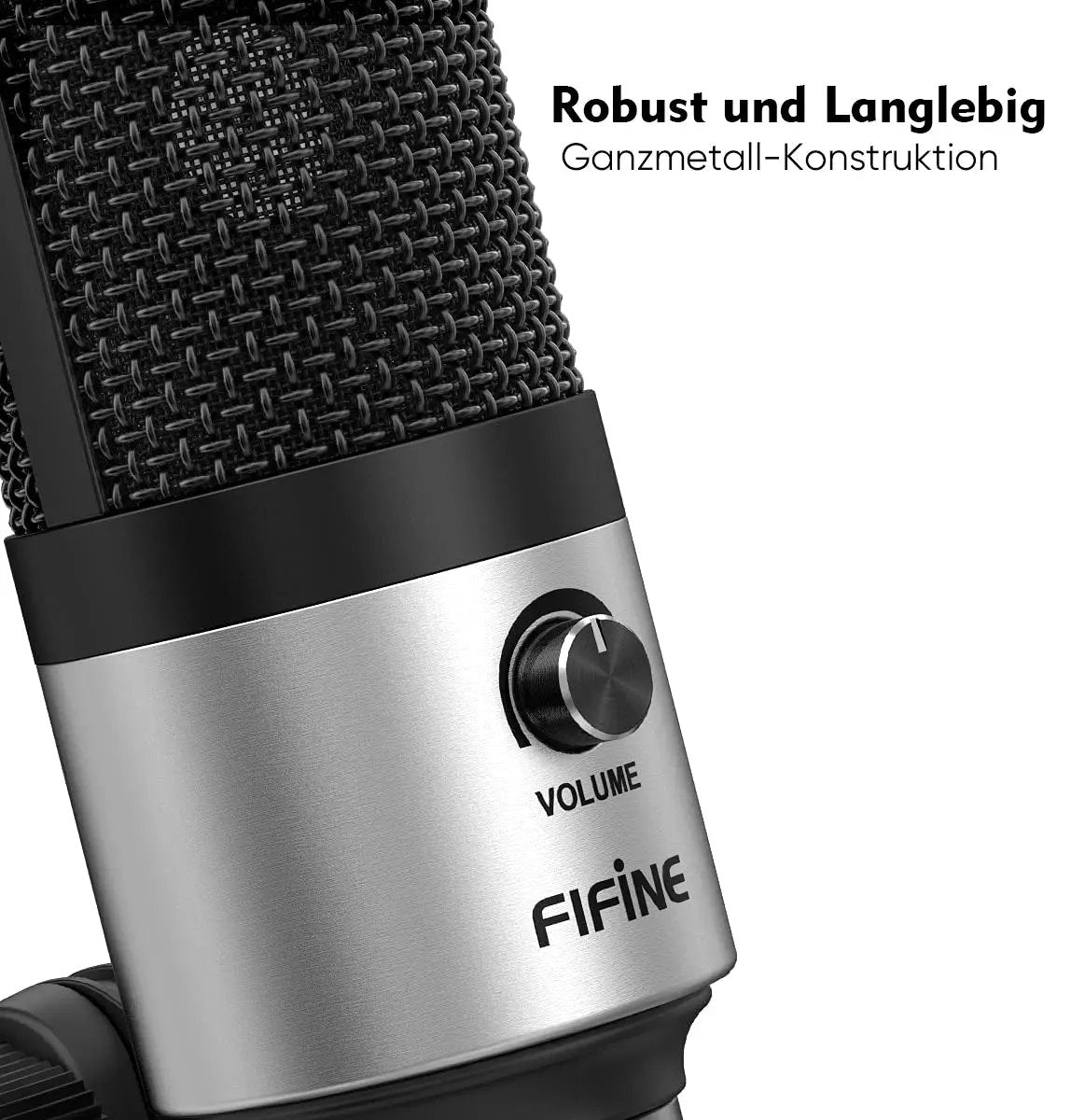 Fifine USB Kondensator Mikrofon mit Ständer, K669B Sekey