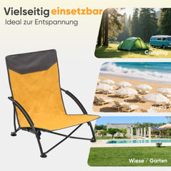 Sekey Faltbarer Strandliegestuhl mit gepolsterten Armlehnen – Leichter Campingstuhl bis 200 kg belastbar Sekey