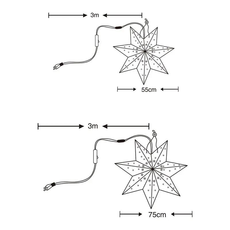 Salcar 55 cm / 75 cm LED Papierstern zum Aufhängen Salcar