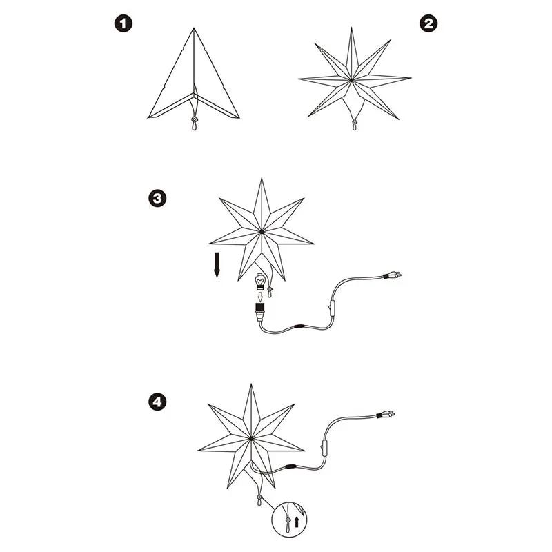 Salcar 55 cm / 75 cm LED Papierstern zum Aufhängen Salcar
