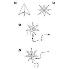 Salcar 55 cm / 75 cm LED Papierstern zum Aufhängen Salcar