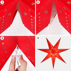 Salcar 55 cm / 75 cm LED Papierstern zum Aufhängen Salcar