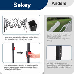 Sekey 300 x 300 cm Faltpavillon mit 4 Sandsäcken und Tragetasche Sekey