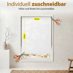 Sekey Klebefix Plissee 2er-Set ohne Bohren – Dachfenster Plissee zum Kleben, höhenverstellbar & kürzbar, Sonnenschutz & UV-Schutz, für schräge Fenster geeignet