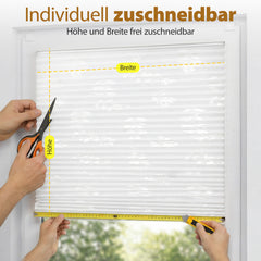 Sekey Klebefix Plissee 2er-Set ohne Bohren – Dachfenster Plissee zum Kleben, höhenverstellbar & kürzbar, Sonnenschutz & UV-Schutz, für schräge Fenster geeignet