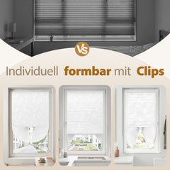 Sekey Klebefix Plissee 2er-Set ohne Bohren – Dachfenster Plissee zum Kleben, höhenverstellbar & kürzbar, Sonnenschutz & UV-Schutz, für schräge Fenster geeignet