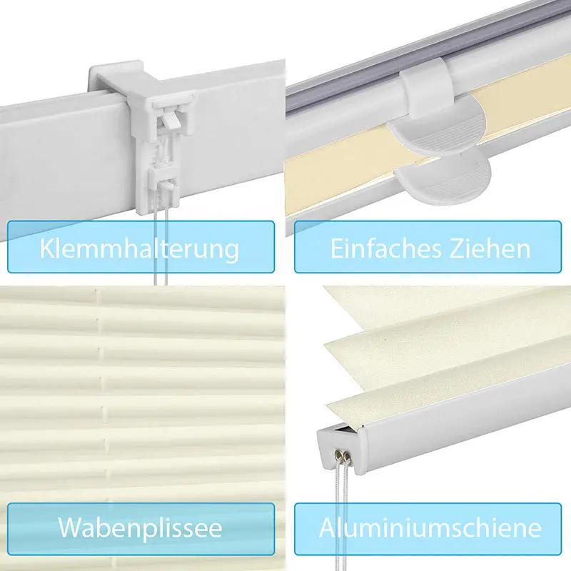 Sekey Plissee ohne Bohren, Beige Sekey