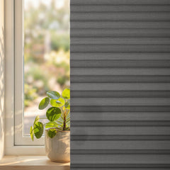 Sekey Klebefix Plissee 2er Set ohne Bohren – Schlichtes Grau, Dachfenster Plissee, höhenverstellbar & kürzbar, Sonnenschutz & UV-Schutz