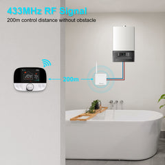 Salcar WLAN Smart Thermostat für Gas Boiler – RF Raumthermostat mit Empfänger, programmierbar, kompatibel mit Alexa & Google Home