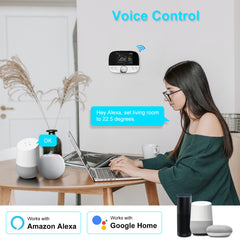 Salcar WLAN Smart Thermostat für Gas Boiler – RF Raumthermostat mit Empfänger, programmierbar, kompatibel mit Alexa & Google Home
