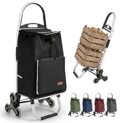 Sekey Einkaufstrolley 3-in-1 klappbar – 50L Einkaufswagen mit Kühlfach, Treppensteiger-Rädern & Sackkarren-Funktion, Aluminium