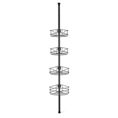 Sekey Duschregal Ohne Bohren – Höhenverstellbares Teleskop-Duschregal 79–315 cm mit Klicksystem, Rostfrei & Eck-Design, Stabiles Badezimmer-Organizer