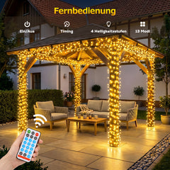 Solar Lichterkette Außen mit Fernbedienung und Timerfunktion