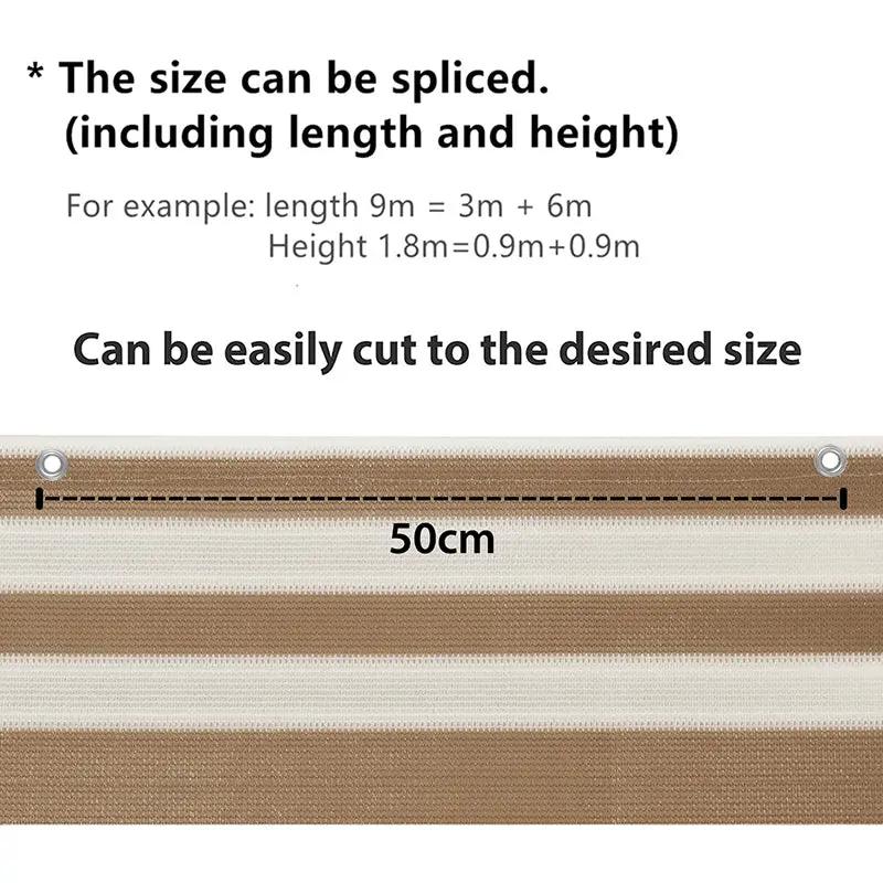 Sekey Balkon Sichtschutz aus 220 g/m² HDPE,Braun-gelb gestreift Sekey