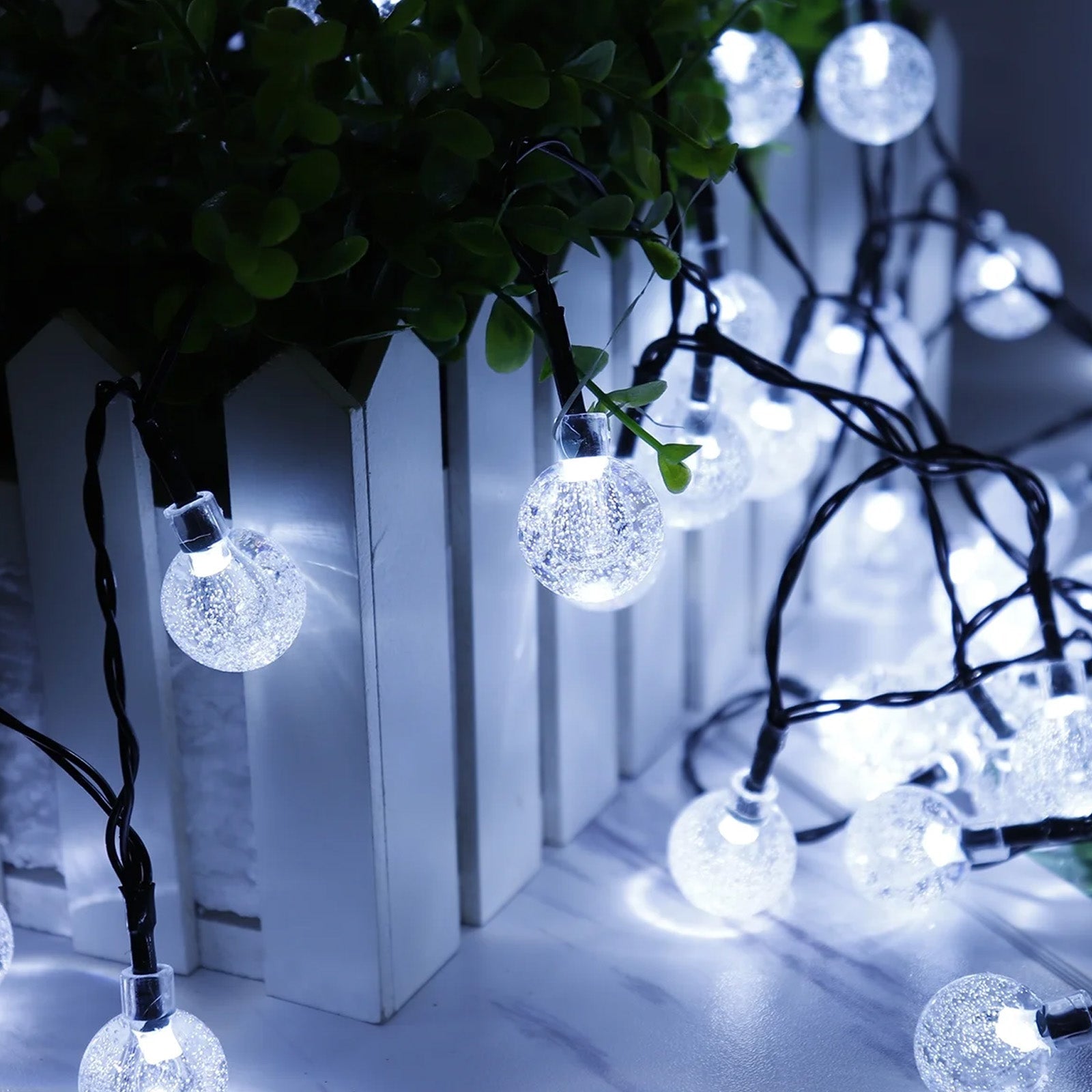 Salcar LED Lichterkette kaltweiß, solarbetrieben, wasserdicht – Ideal für Garten, Terrasse, Party & Weihnachten SEKEYMALL