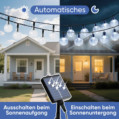 Salcar LED Lichterkette kaltweiß, solarbetrieben, wasserdicht – Ideal für Garten, Terrasse, Party & Weihnachten SEKEYMALL