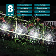Salcar 2er Set LED Solar Gartenleuchte mit Feuerwerk-Effekt Salcar