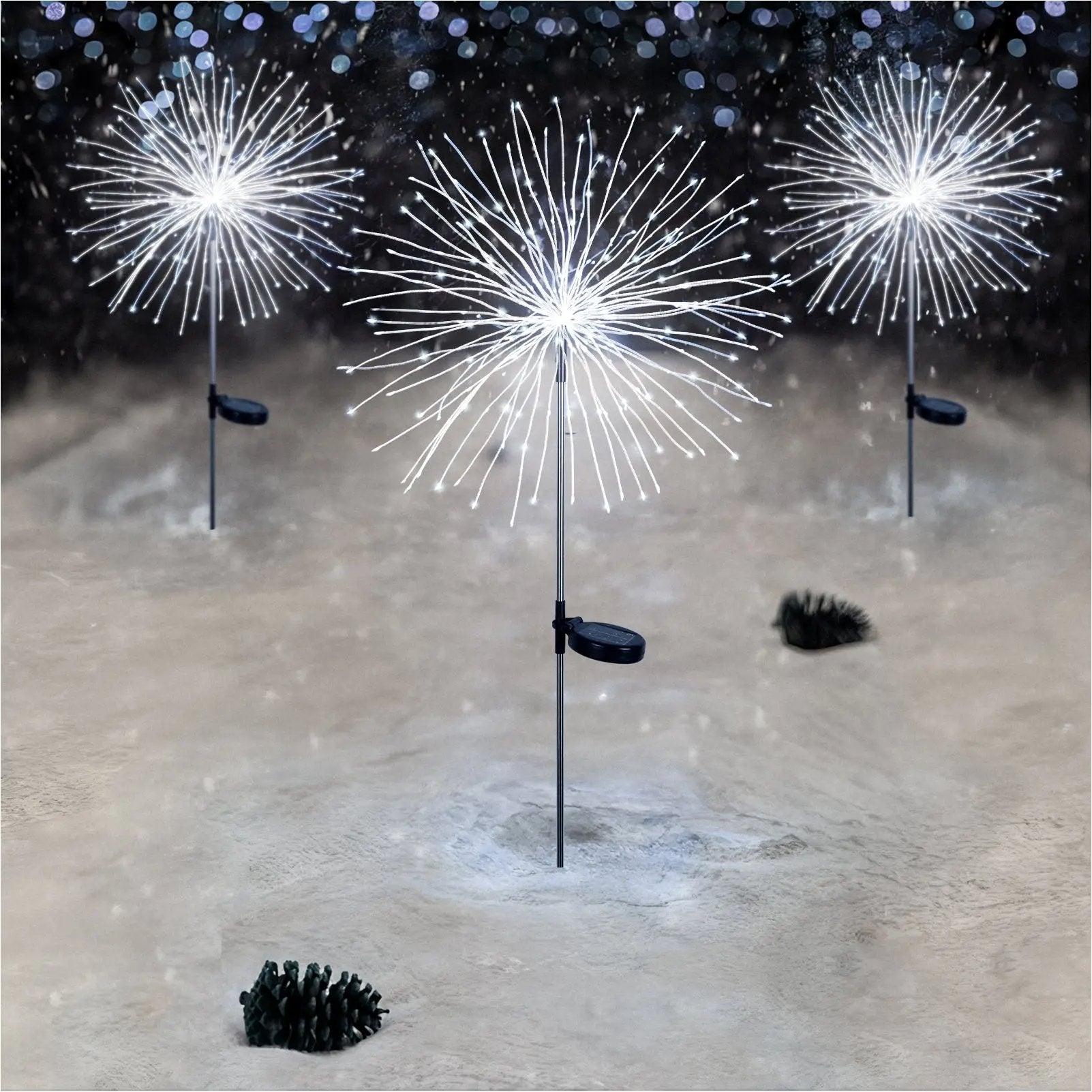 Salcar 2er Set LED Solar Gartenleuchte mit Feuerwerk-Effekt Salcar