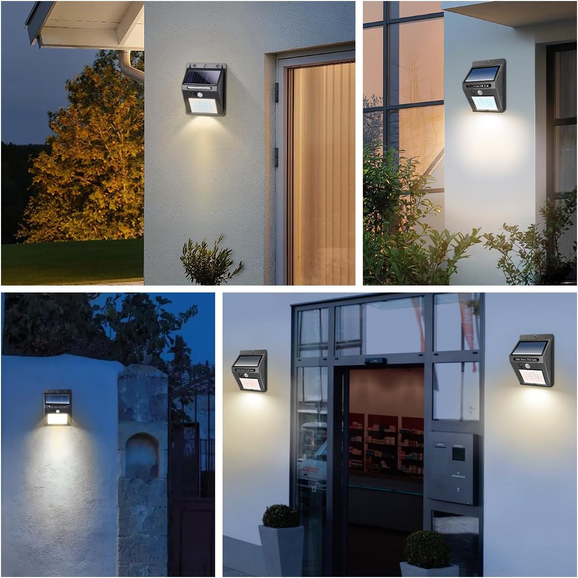 Salcar Solar Wandleuchten mit Bewegungsmelder, 800 Lumen, Warmweiß, IP44 Wasserdicht – Solarlampen für Außenbereich, Garten, Balkon, Terrasse SEKEYMALL