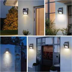 Salcar Solar Wandleuchten mit Bewegungsmelder, 800 Lumen, Warmweiß, IP44 Wasserdicht – Solarlampen für Außenbereich, Garten, Balkon, Terrasse SEKEYMALL